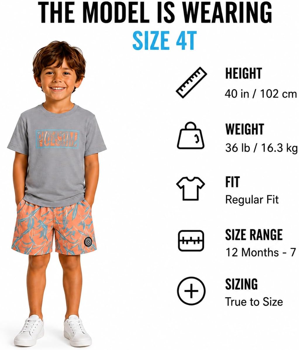 Volcom Baby Boys Swim Set 2-Piece Short Sleeve Tee Quick Dry Board Shorts