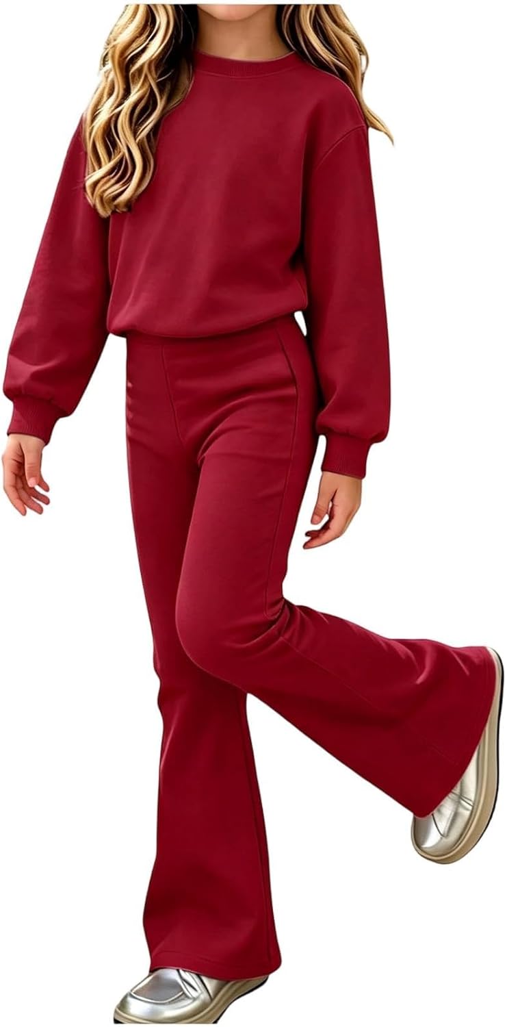 Girls Sweatsuit Set Boys Tracksuit Kids 2 Piece Outfits Crewneck Pullover Sweatshirt Jogger Sweatpants Matching Set