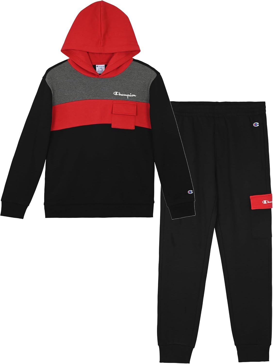 Champion Boys Jogger Set Fleece Hoodie and Sweatpants Tracksuit