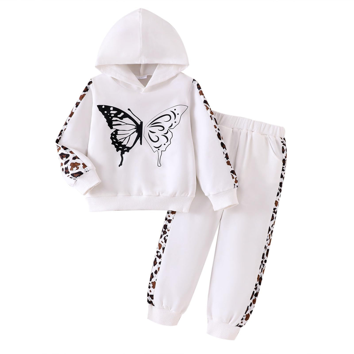 Girls Clothes Toddler Leopard Hoodie and Sweatpants Set, Ages 4-12