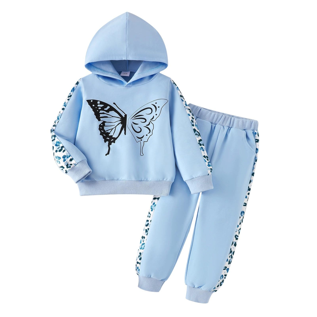 Girls Clothes Toddler Leopard Hoodie and Sweatpants Set, Ages 4-12