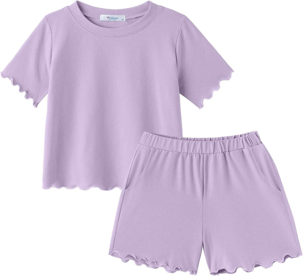 Arshiner Toddler Girls Clothes Ruffle Sleeves Top and Short 2 Piece Outfits