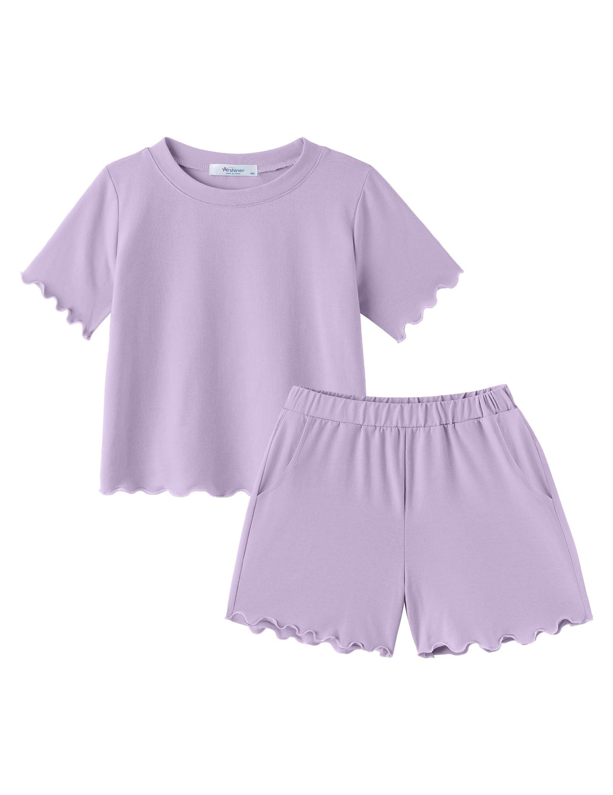 Arshiner Toddler Girls Clothes Ruffle Sleeves Top and Short 2 Piece Outfits