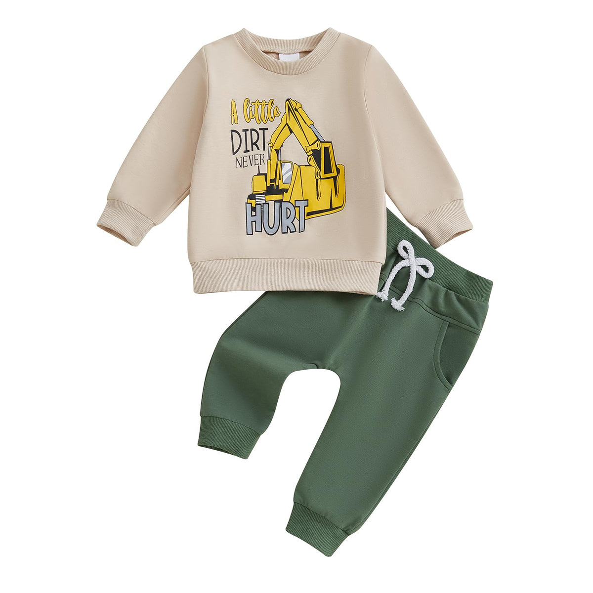 Toddler Boy Clothes Baby Kids Truck Fall Winter Outfit Sweatshirt Pants Set