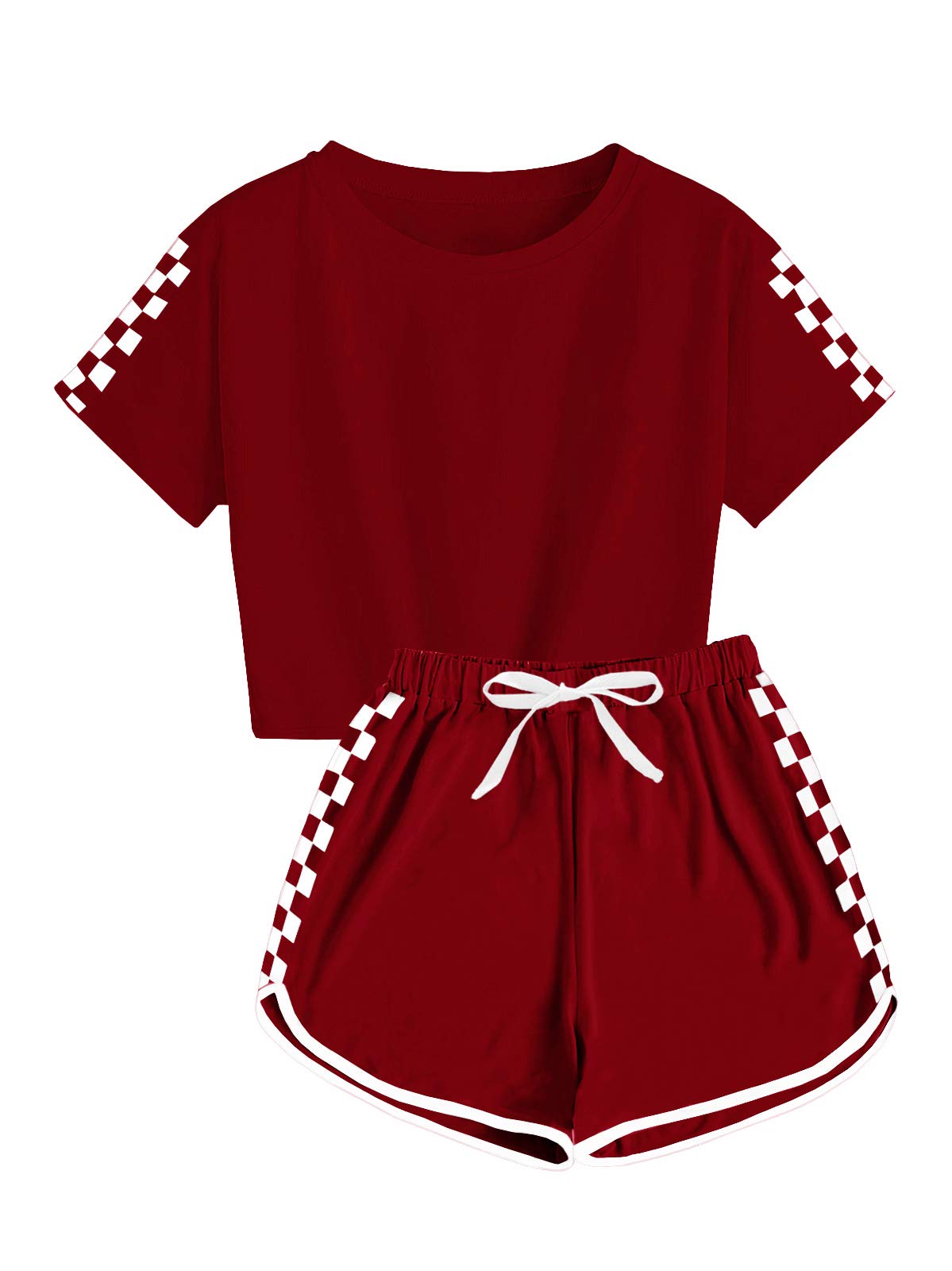 Haloumoning Unisex Girls Boys 2 Piece Outfits Crop Tops and Shorts Set