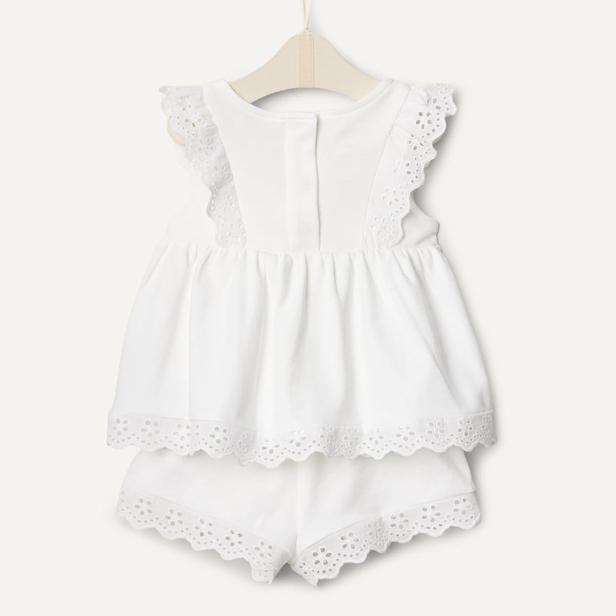 Amazon Essentials x Sofia Grainge Toddlers and Baby Girls' Cotton Eyelet Top & Shorts Play Set, Multipacks