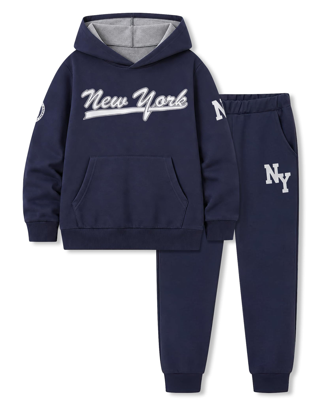 Boys Clothes Fall Hooded Long Sleeved Top and Pants 2 Piece Outfits Clothing Set with Pocket Size 5-9 Years