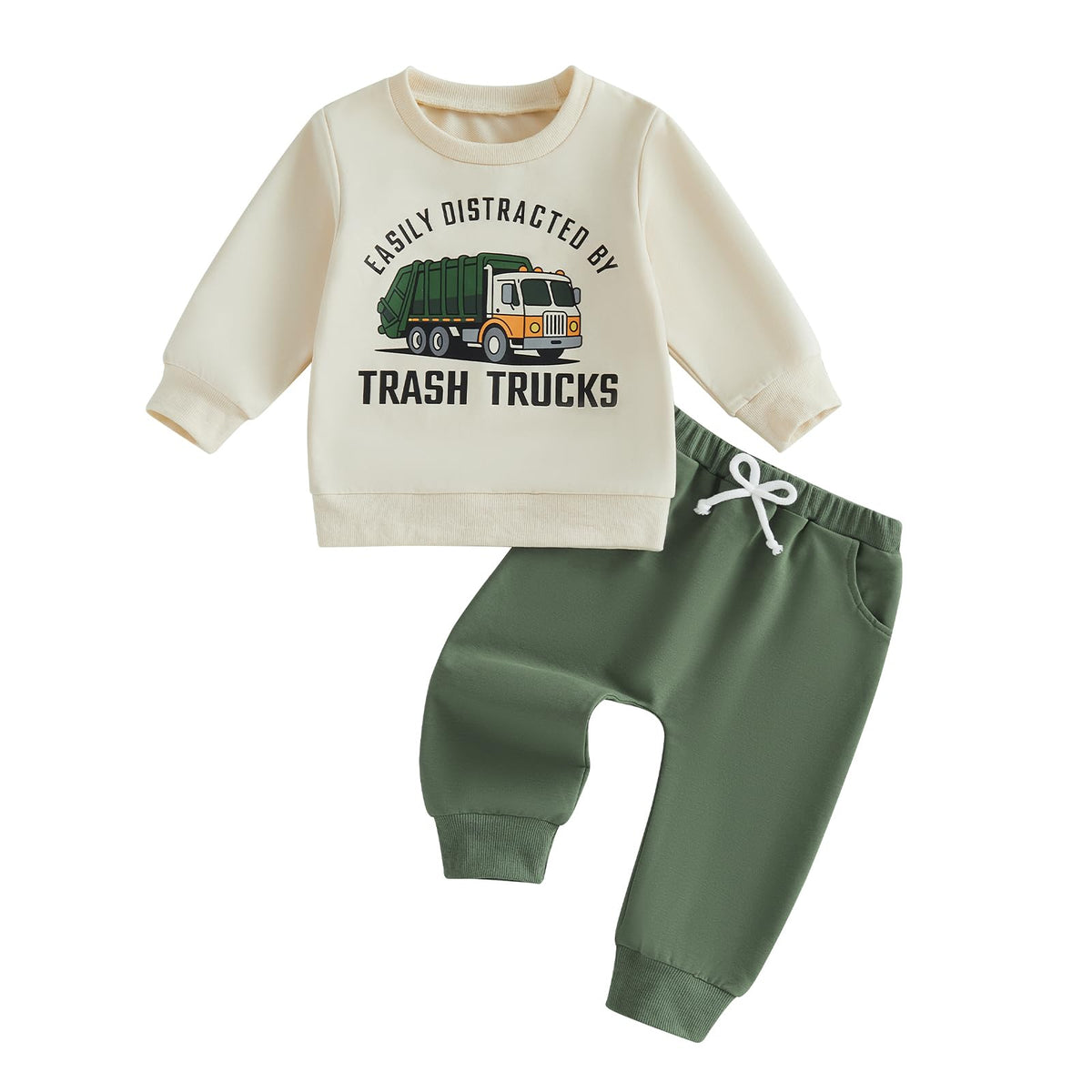 Toddler Boy Clothes Baby Kids Truck Fall Winter Outfit Sweatshirt Pants Set