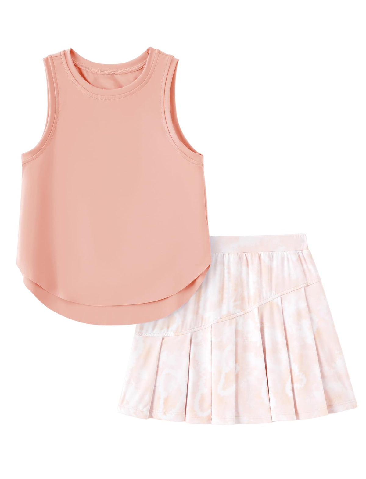PATPAT Girls Tennis Skirt Sets Tank Top + Pleated Skort Activewear 5-12Y
