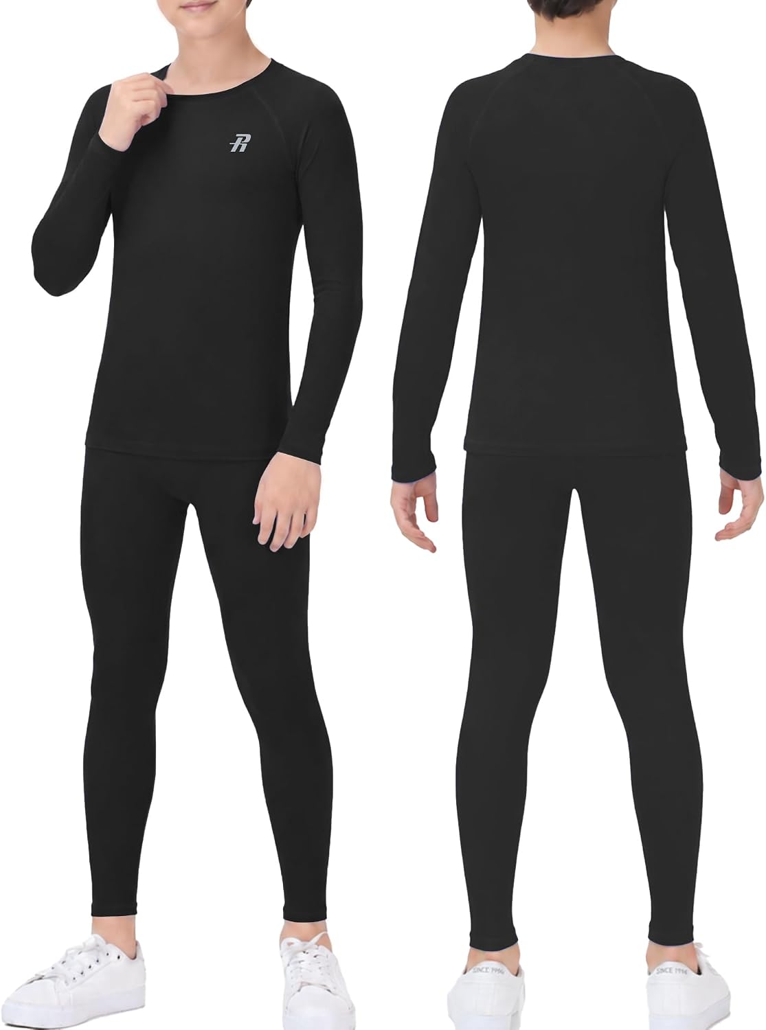 Runhit Boys Compression Shirts & Pants Set Youth Football Long Sleeve Undershirts Leggings Kids Sport Base Layer Tights UPF50