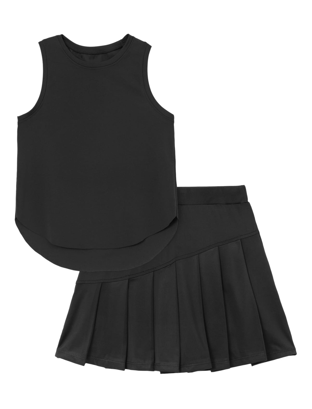 PATPAT Girls Tennis Skirt Sets Tank Top + Pleated Skort Activewear 5-12Y