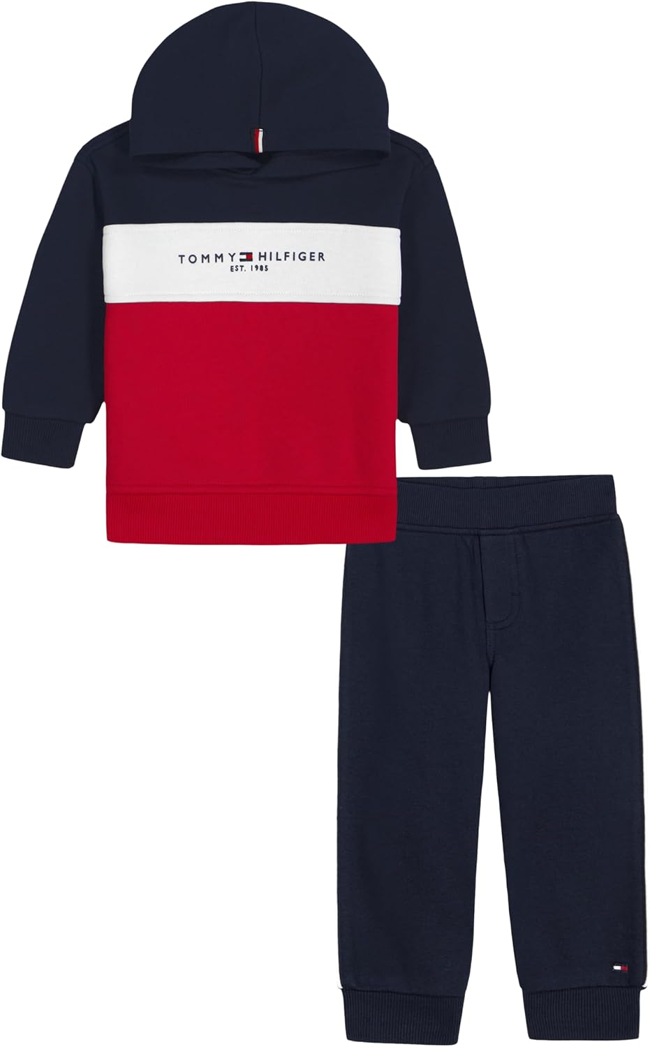 Tommy Hilfiger Boys' Sweatpant Set, 2-Piece Fleece Sweatshirt and Joggers