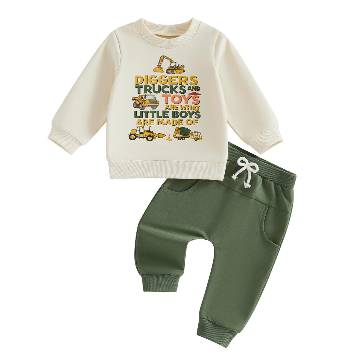 Toddler Boy Clothes Baby Kids Truck Fall Winter Outfit Sweatshirt Pants Set