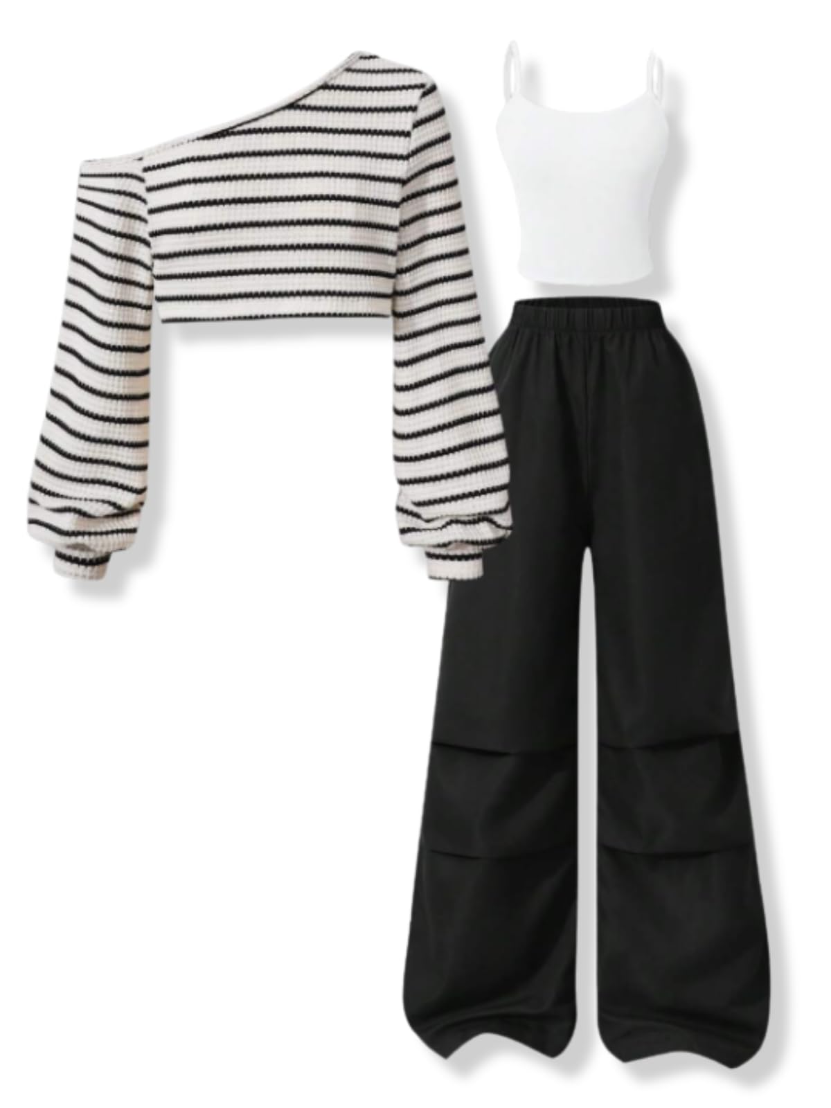 Girls Clothes 3 Piece Shirt Cami Top Pants Outfits 9-16 Years