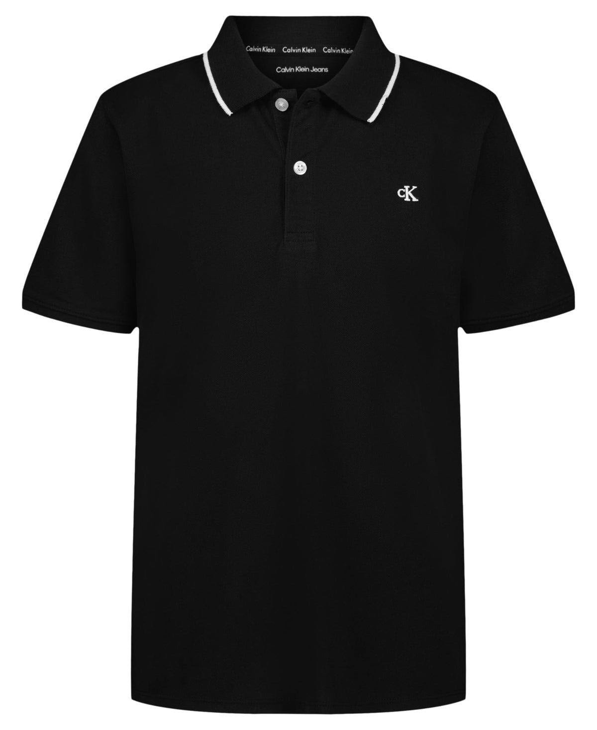 Calvin Klein Boys Short Sleeve Micro Pique Solid Polo, Button Closure, Soft & Comfortable