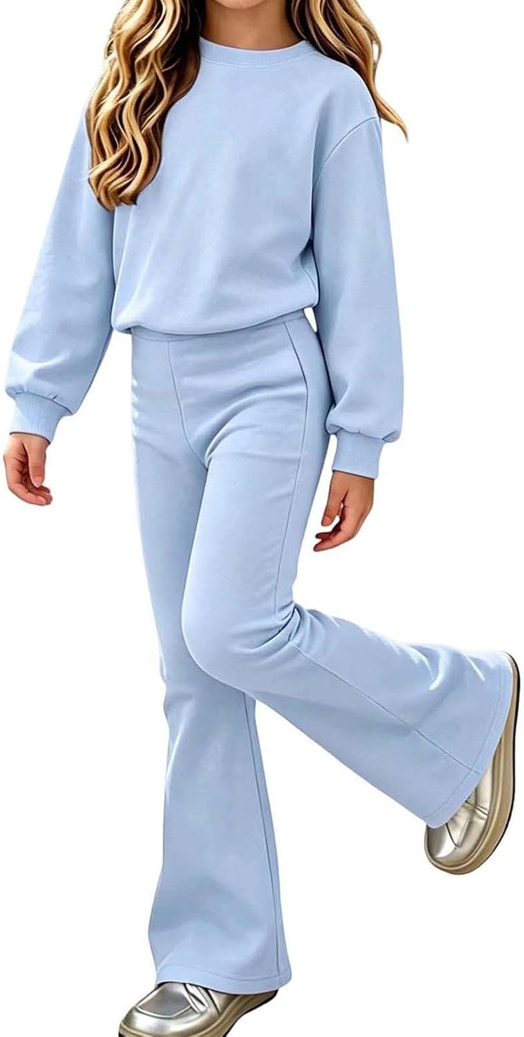 Girls Sweatsuit Set Boys Tracksuit Kids 2 Piece Outfits Crewneck Pullover Sweatshirt Jogger Sweatpants Matching Set