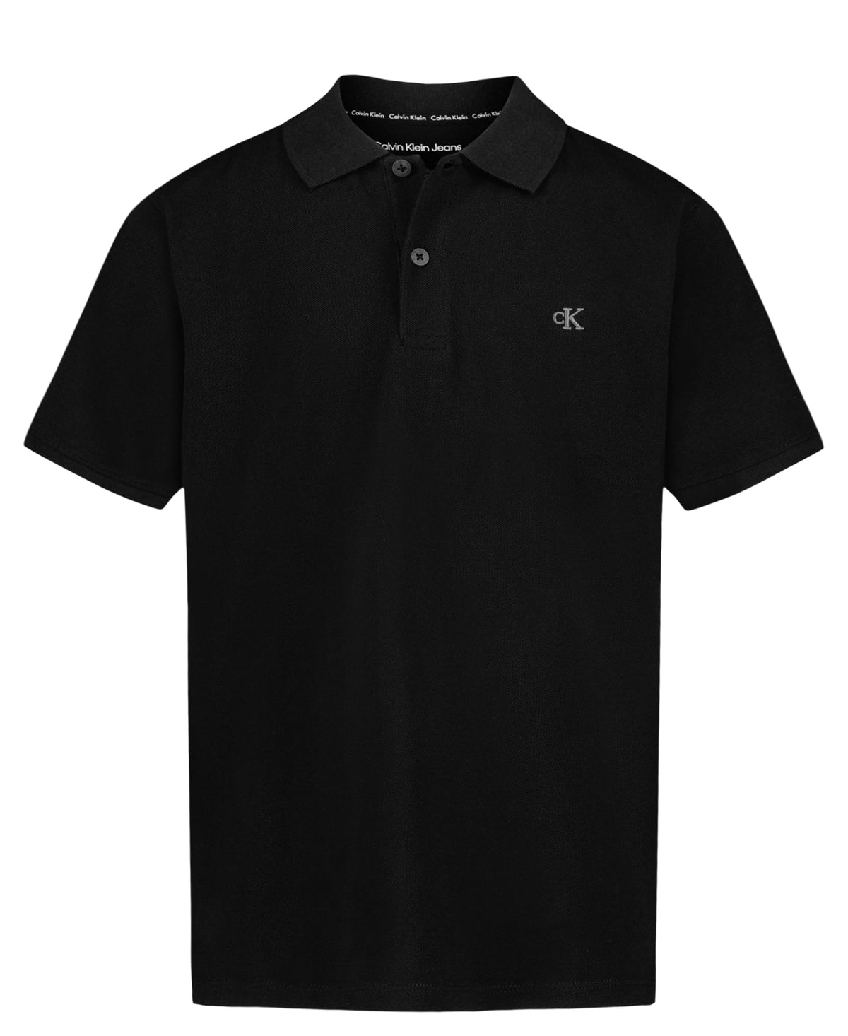 Calvin Klein Boys Short Sleeve Micro Pique Solid Polo, Button Closure, Soft & Comfortable