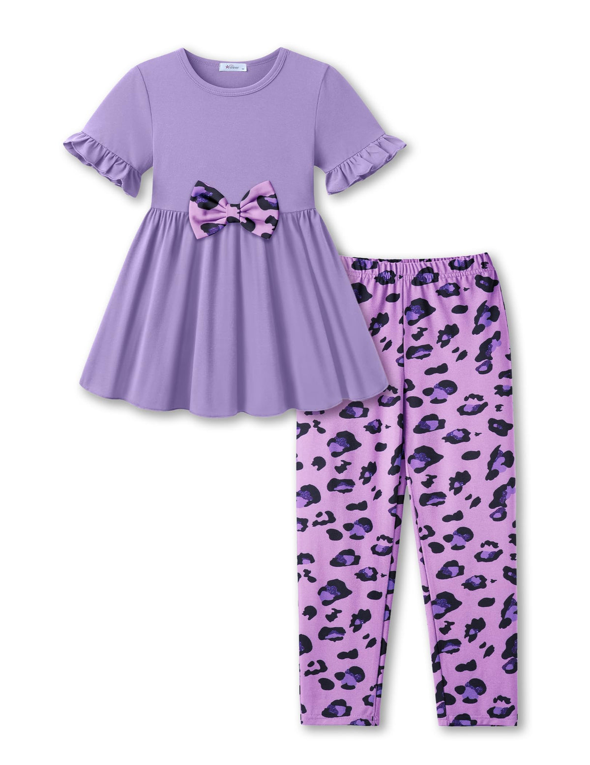 Arshiner Girls Clothes 2 Piece Outfit Toddler Cute Ruffled Top Leggings Set