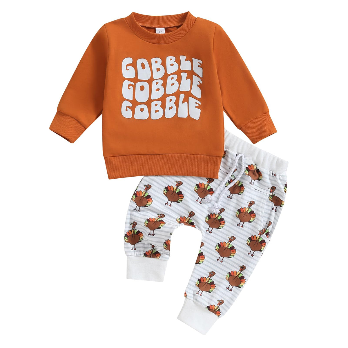 Toddler Baby Boy Fall Outfit Contrast Color Sweatshirt Tops with Elastic Waist Pants Cute Infant Newborn Winter Clothes
