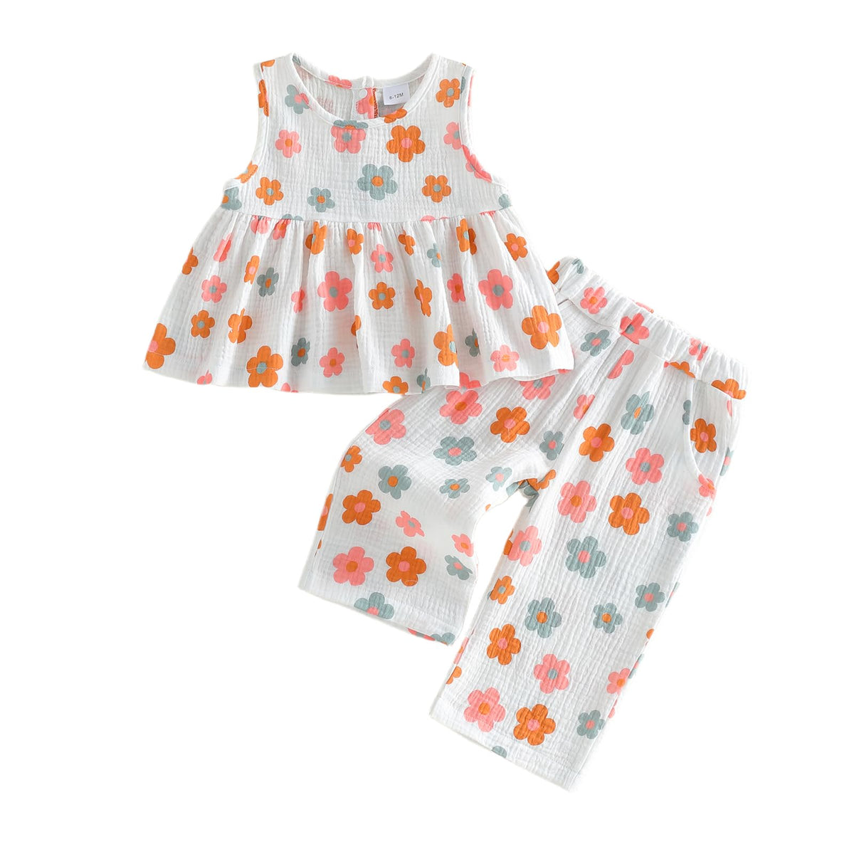 Kupretty Toddler Girl Clothes Ruffle Sleeveless Shirt Pants Set