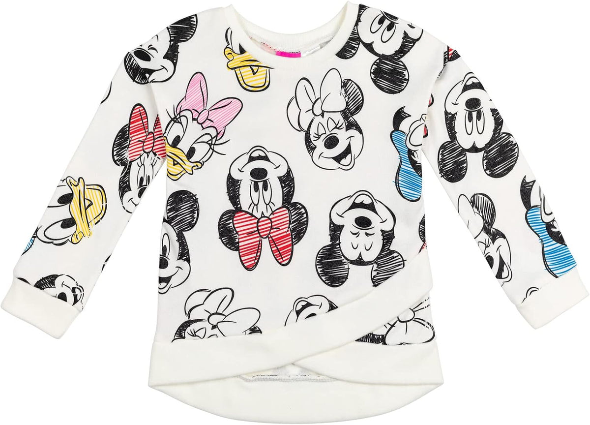 Disney Minnie Mouse Fleece Sweatshirt and Leggings Outfit Set Infant to Big Kid Sizes (12 Months - 14-16)