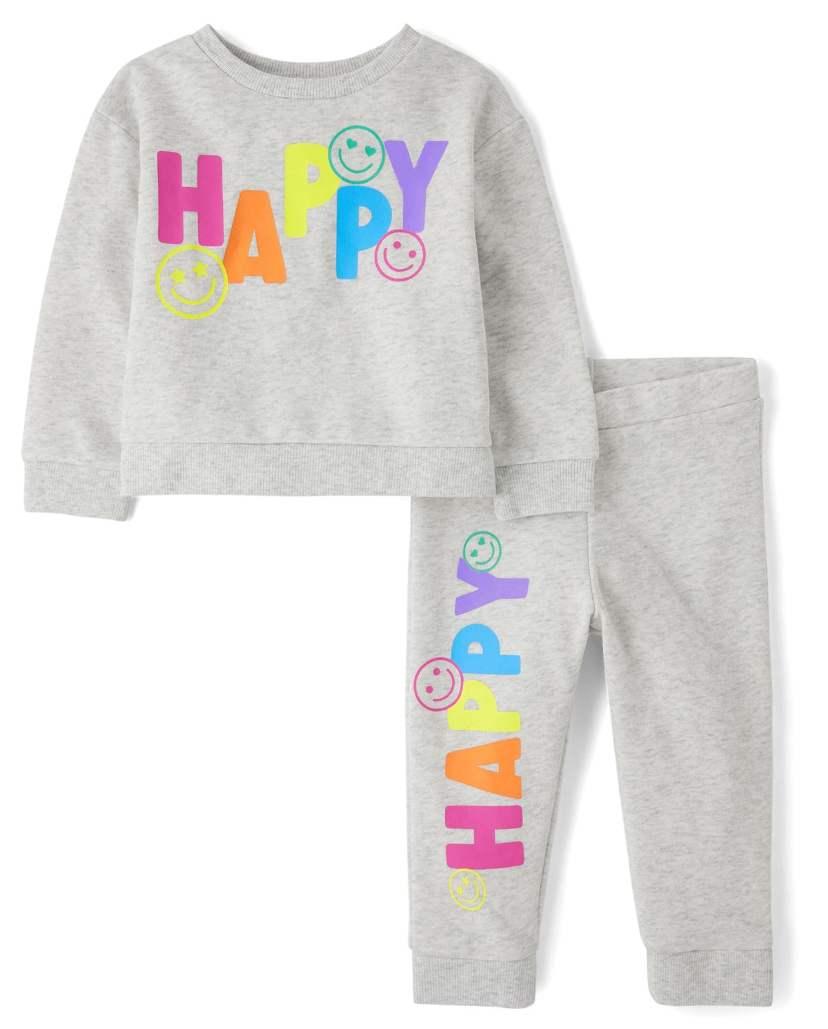 The Children's Place Baby Girls' And Toddler Long Sleeve Active Shirt and Pant, 2 Piece Outfit