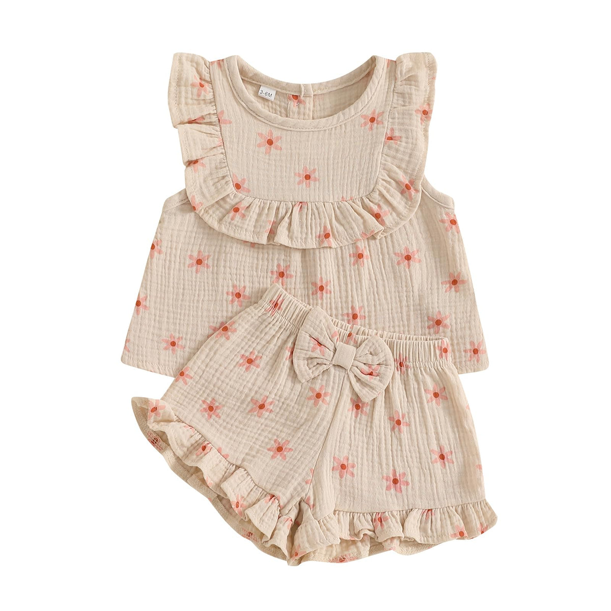 BemeyourBBs Summer Toddler Girl Clothes Baby Girl Ruffle Shirt Shorts Set