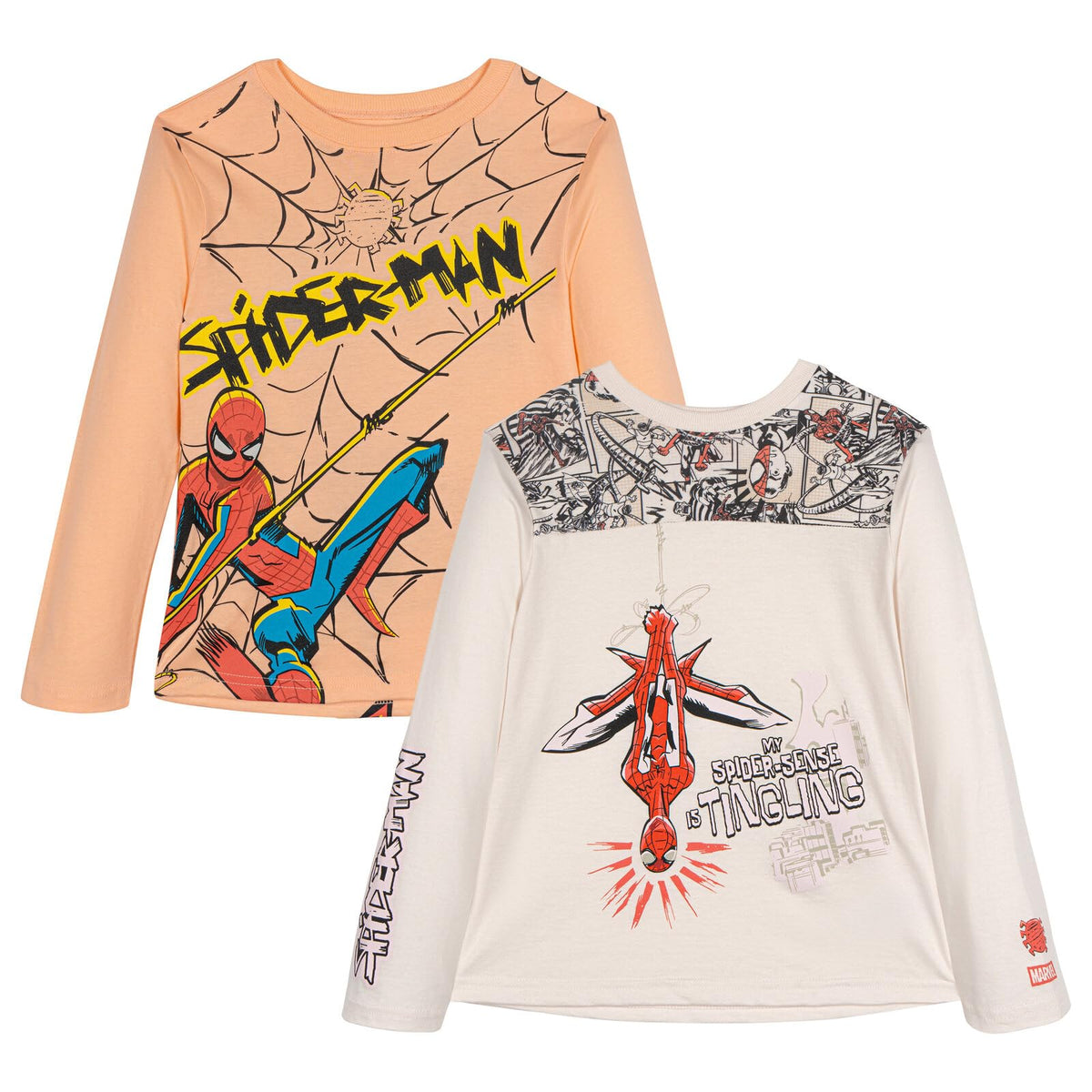 Marvel Spider-Man Boys' 2-Pack Long Sleeve T-Shirts Toddler to Big Kid