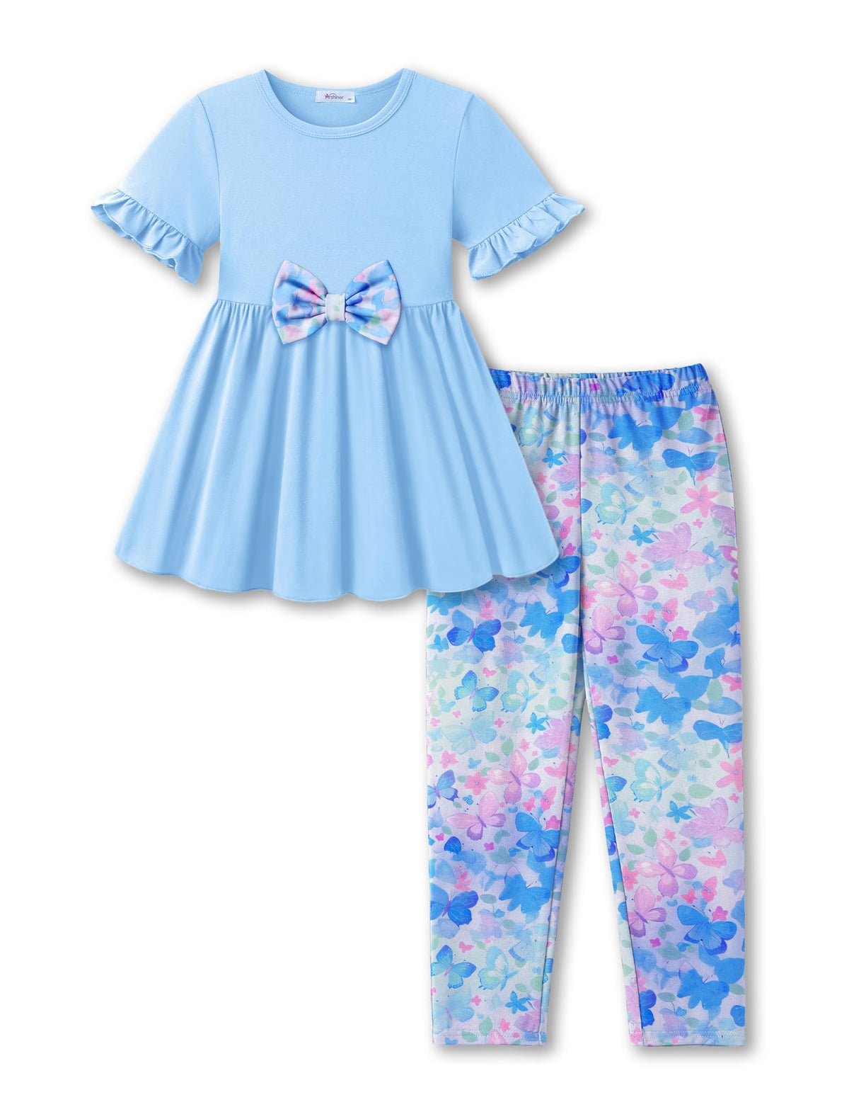 Arshiner Girls Clothes 2 Piece Outfit Toddler Cute Ruffled Top Leggings Set