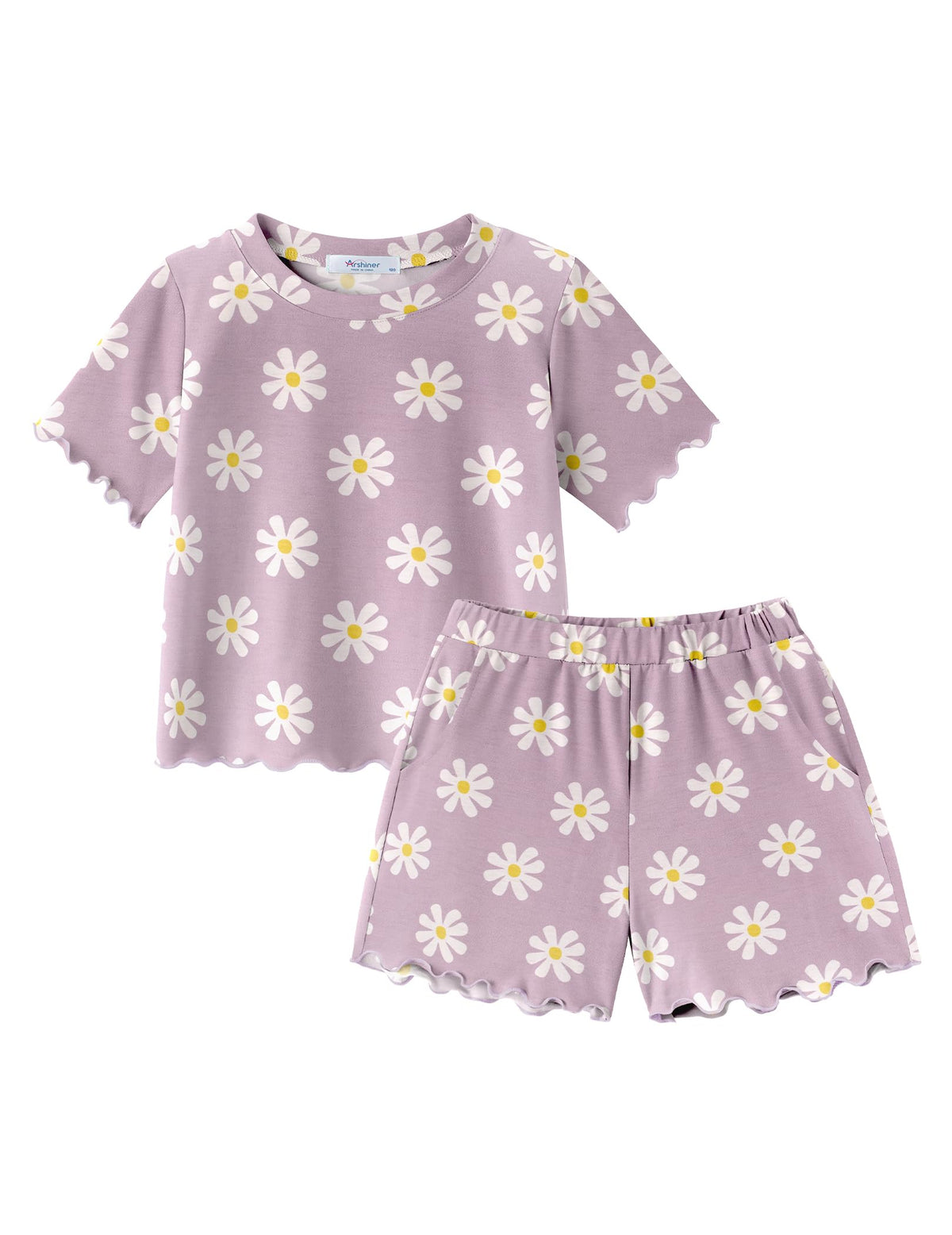 Arshiner Toddler Girls Clothes Ruffle Sleeves Top and Short 2 Piece Outfits