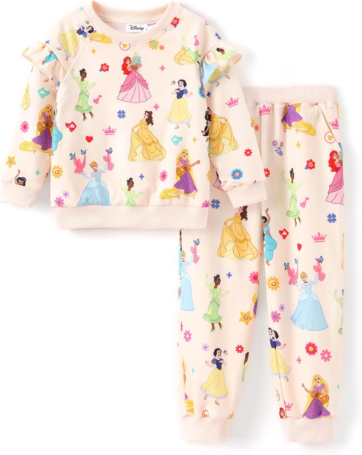 Disney Outfits for Girls Long Sleeve Shirt Pocket Pant Toddler Sweatsuit