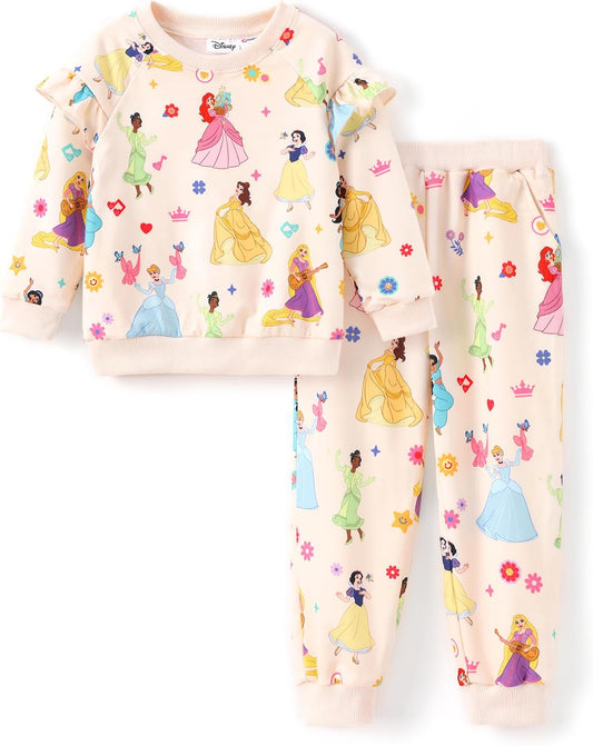 Disney Outfits for Girls Long Sleeve Shirt Pocket Pant Toddler Sweatsuit