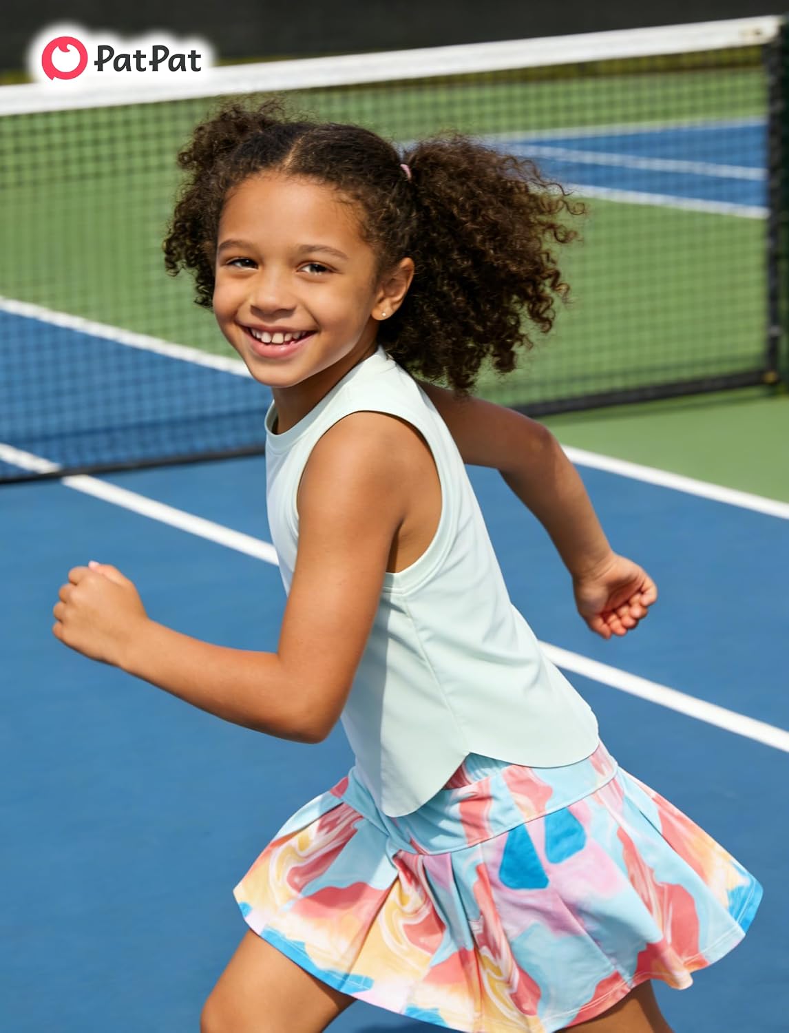 PATPAT Girls Tennis Skirt Sets Tank Top + Pleated Skort Activewear 5-12Y