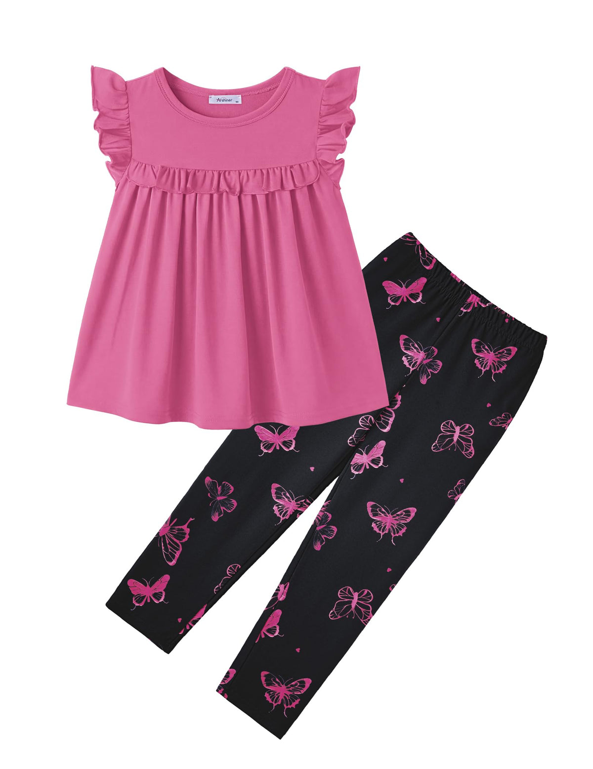 Arshiner Toddler Girls 2 Piece Outfits Peplum Top and Elastic Waist Pants