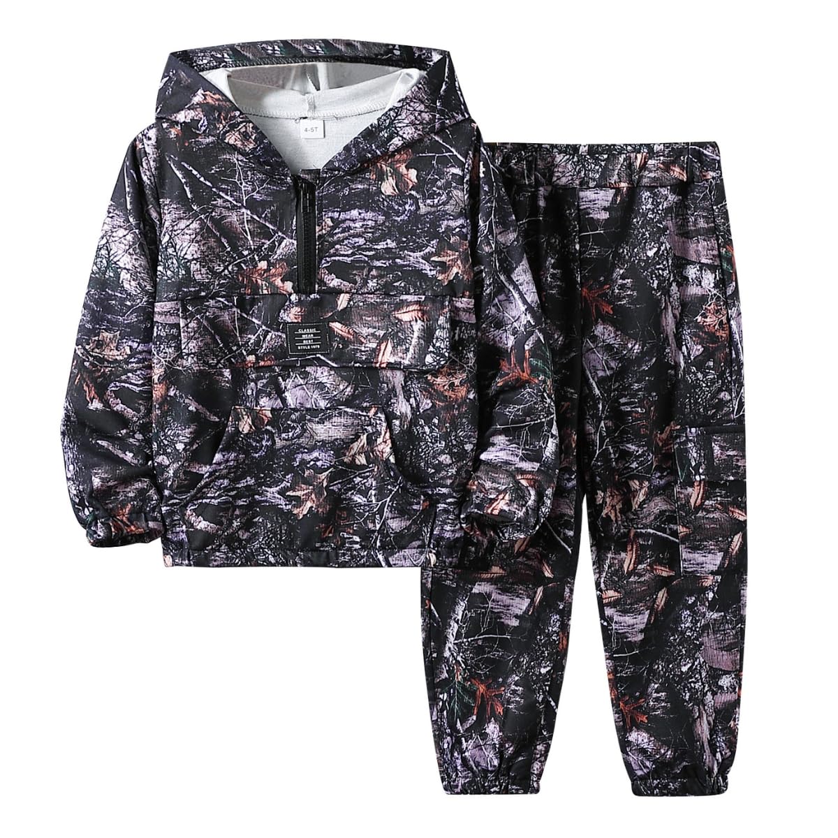Azmxynol Boys Clothes Kids Little Boy Color Block Half Zip Hoodie & Jogger Pants 2 Piece Outfit Set,4-12 Years