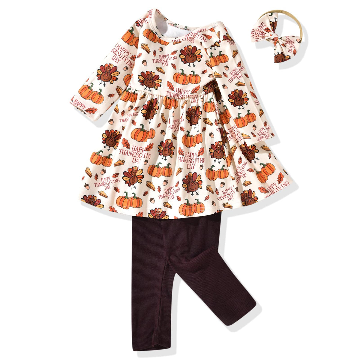 Aalizzwell Toddler Girls Floral Tunic Outfit for Fall Winter