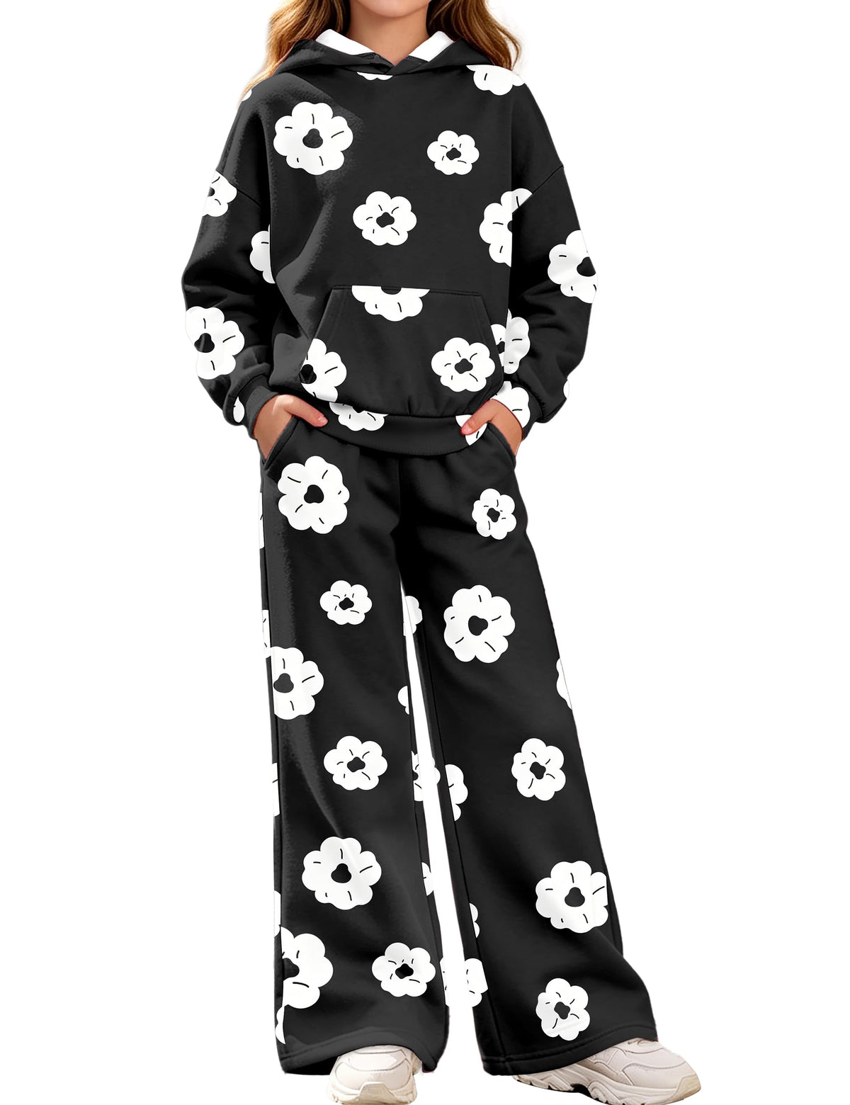 MIGU Girls Clothes 2-Piece Fall Winter Hoodie and Sweatpants Set 6-12 Years