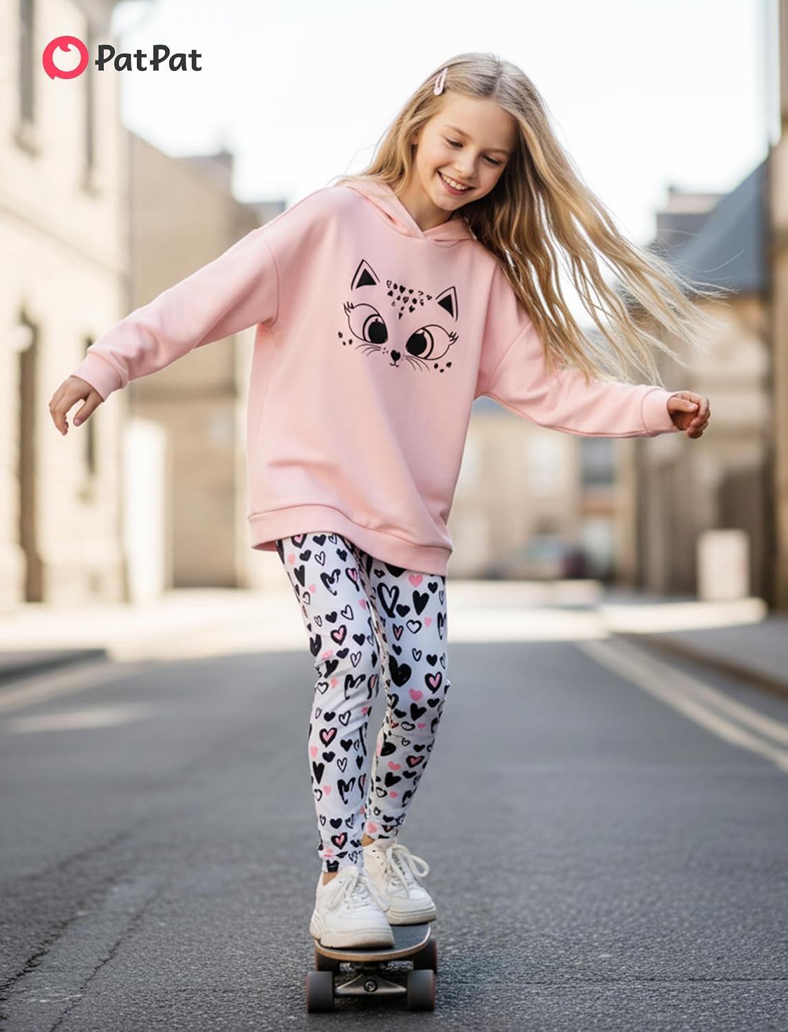 PATPAT Girls Hooded Sweatshirt Leggings Set 2 Piece Fall Outfit 4-12Y