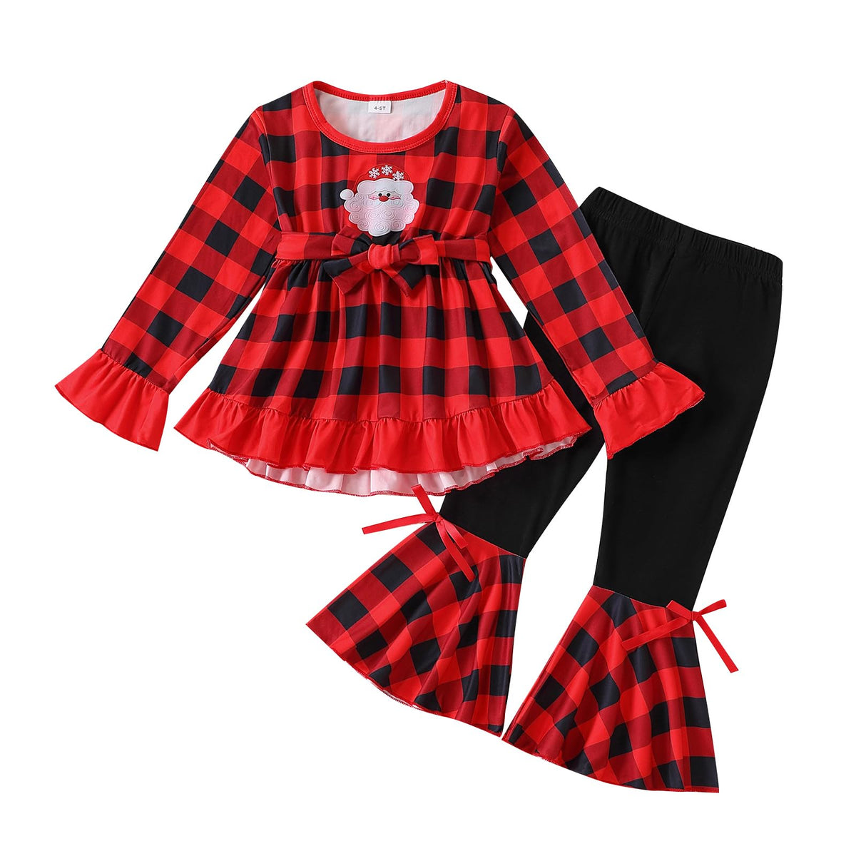 Axumity Kid Girl Clothes Ruffle Sleeve Top Floral Allover Pants 3-9 Years Fall Outfit Set