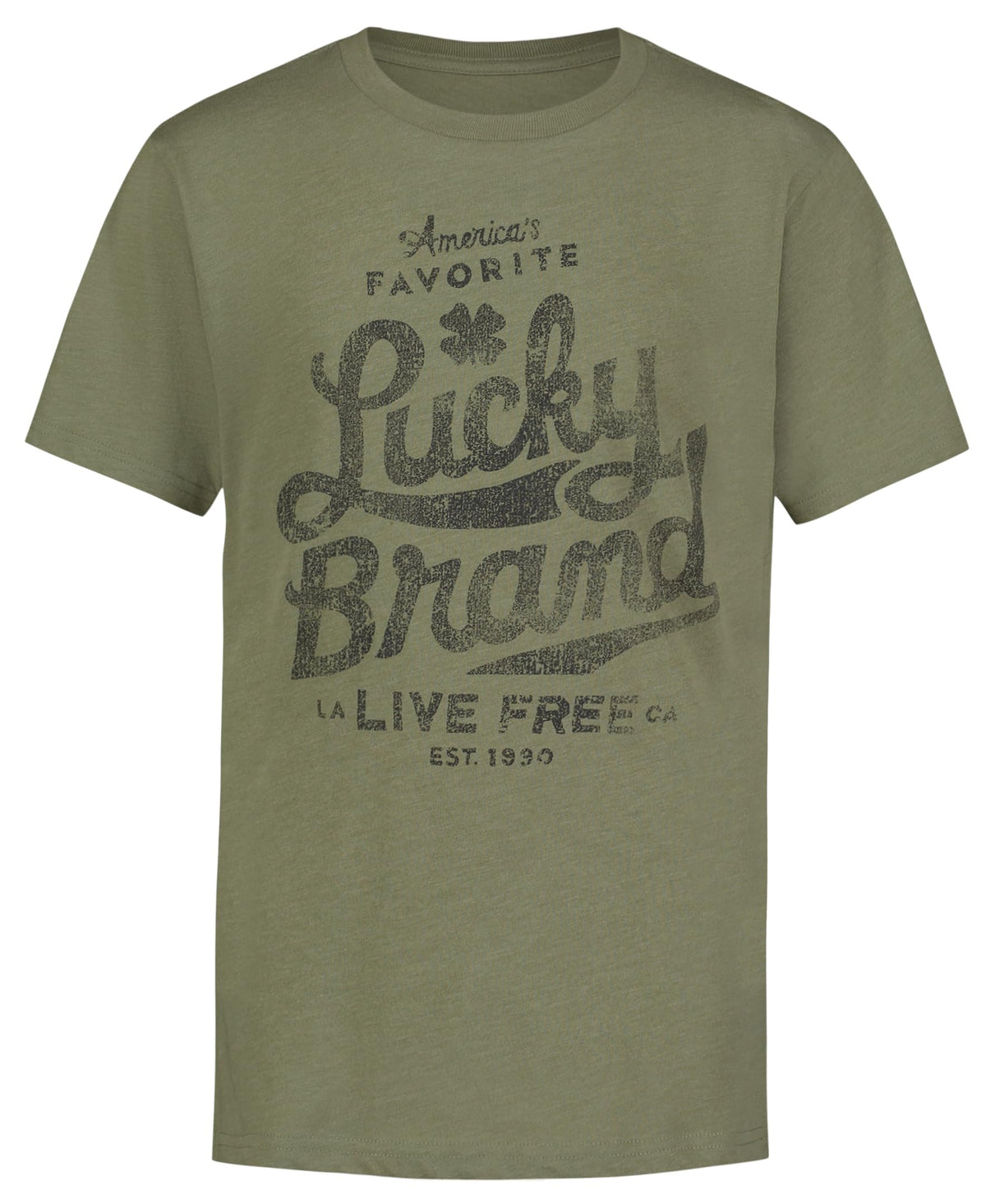 Lucky Brand Boys' Short Sleeve Graphic Crew Neck T-Shirt, Soft, Comfortable, Relaxed Fit
