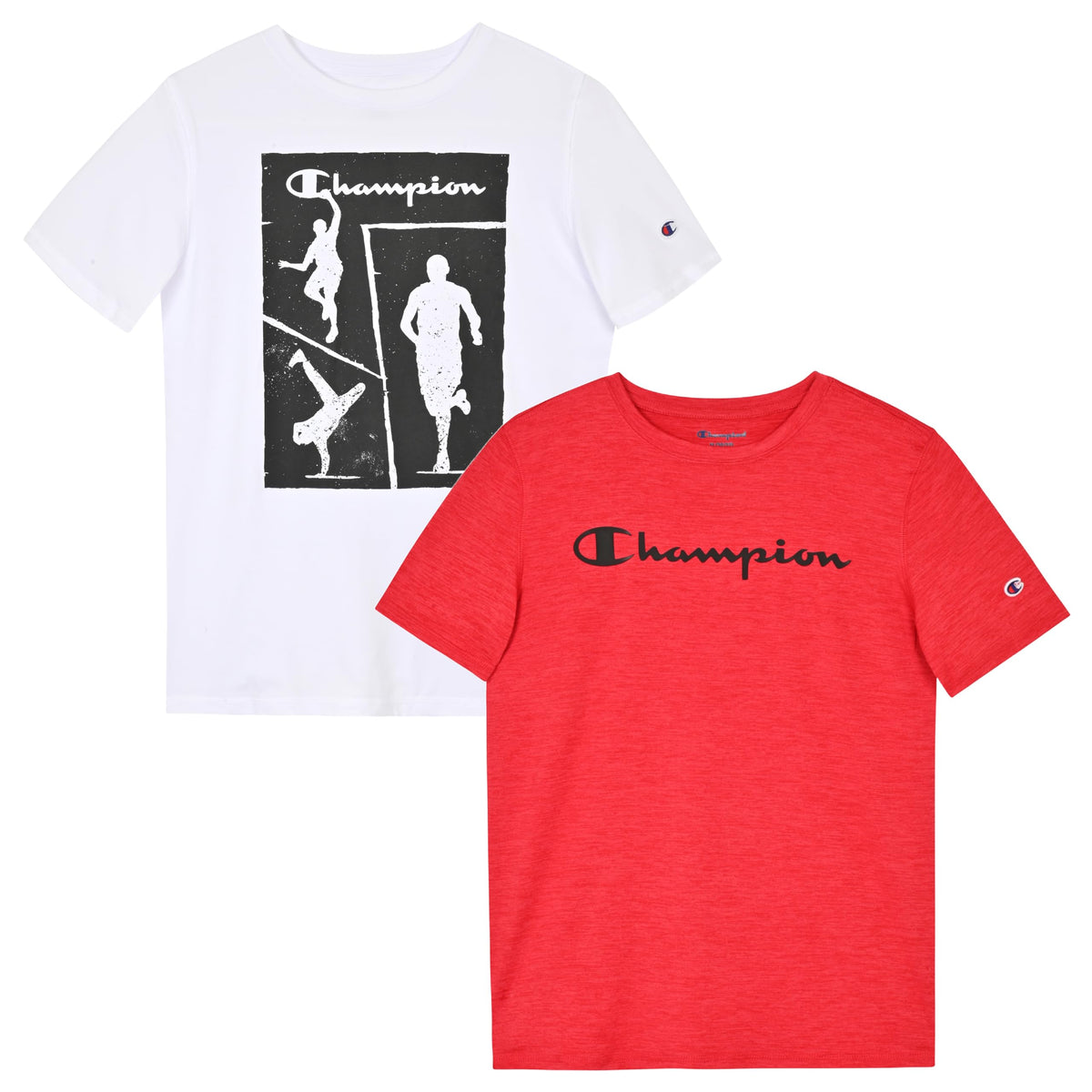 Champion Boys 2 Pack Short Sleeve Tee Shirt for Kids