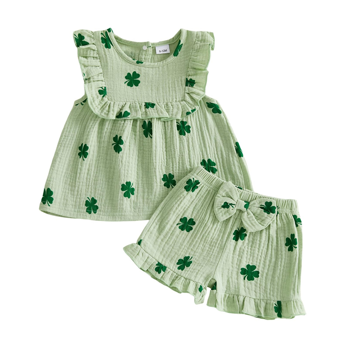 BemeyourBBs Summer Toddler Girl Clothes Baby Girl Ruffle Shirt Shorts Set