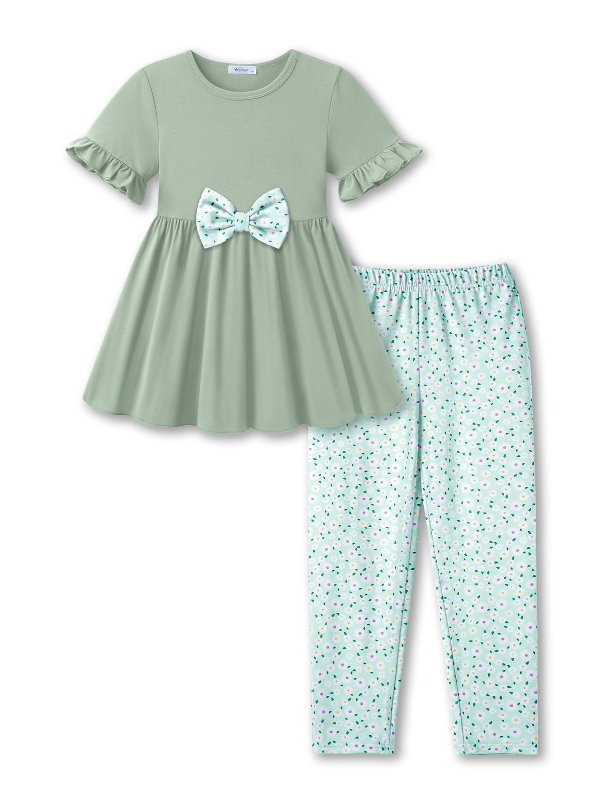 Arshiner Girls Clothes 2 Piece Outfit Toddler Cute Ruffled Top Leggings Set