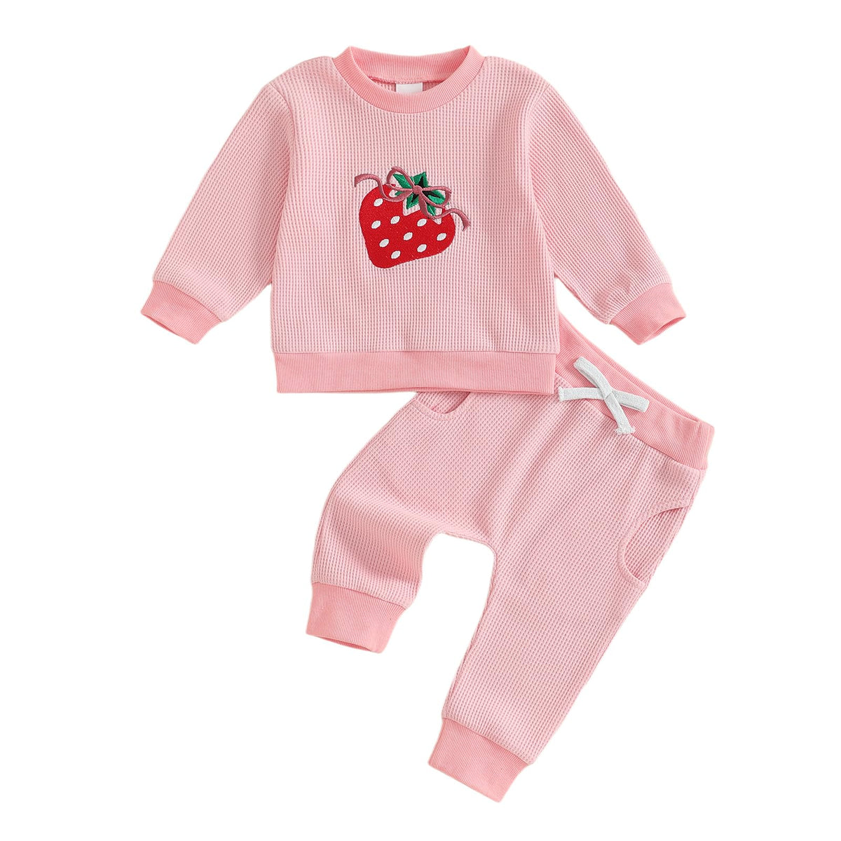 Amnnchya Toddler Clothes For Baby Girls Cute Strawberry Long Sleeve Sweatshirt Pants Girls Warm Fall Winter Outfits Set