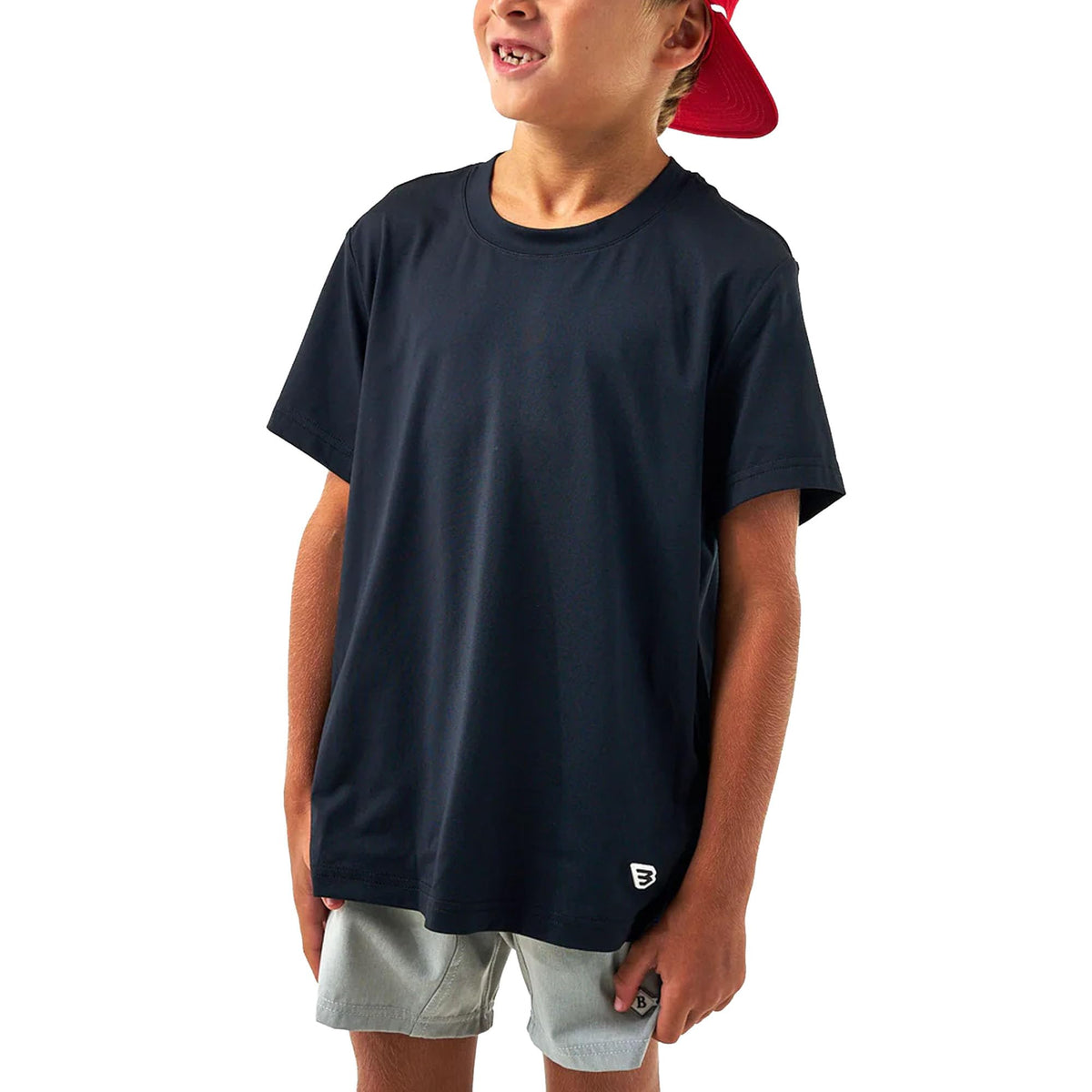 Burlebo Youth Go to Tee Lightweight Performance T Shirt for Kids, Breathable Athletic Short Sleeve Shirt