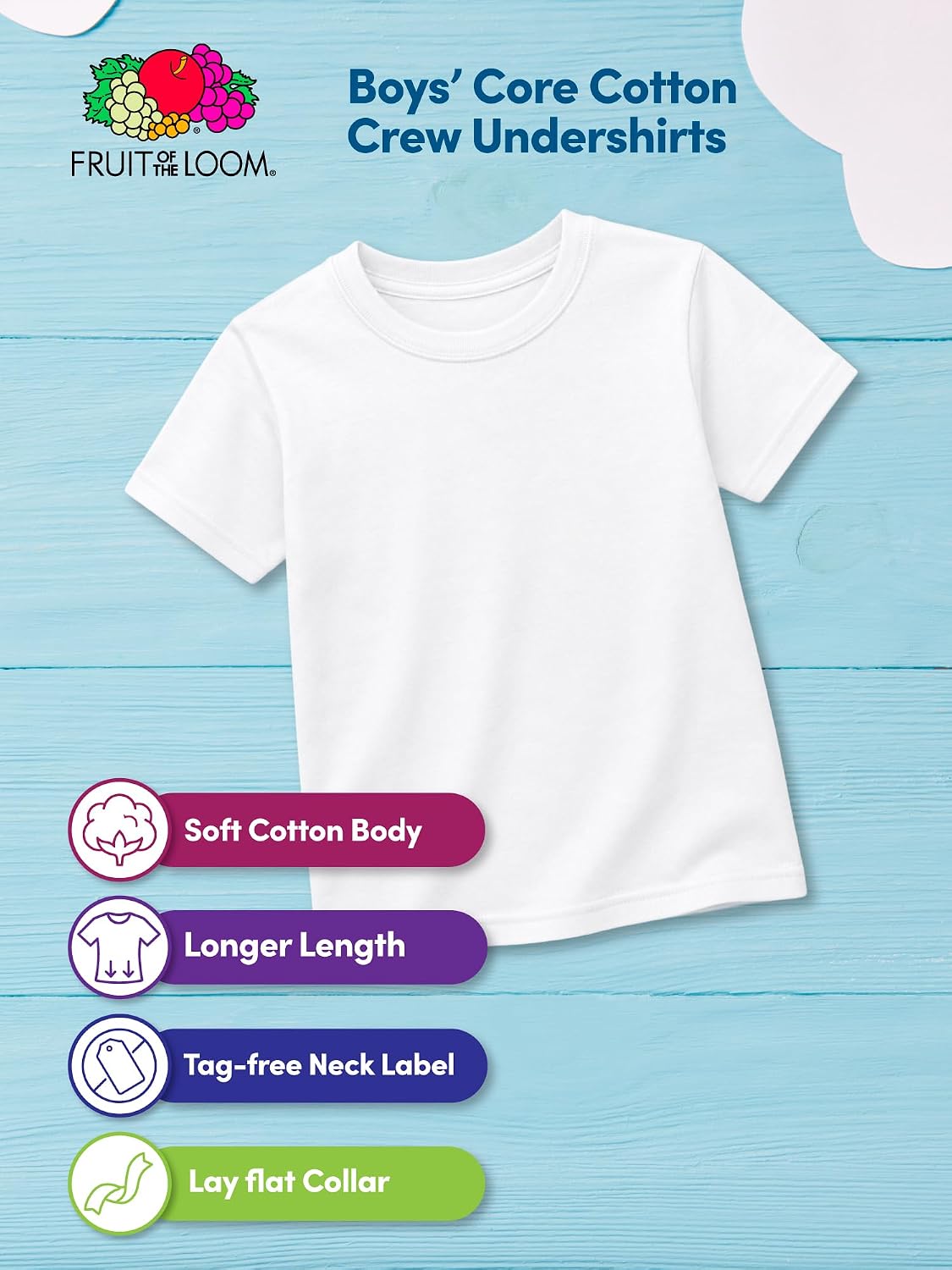 Fruit of The Loom Boys' Eversoft Cotton Undershirts, T Shirts & Tank Tops