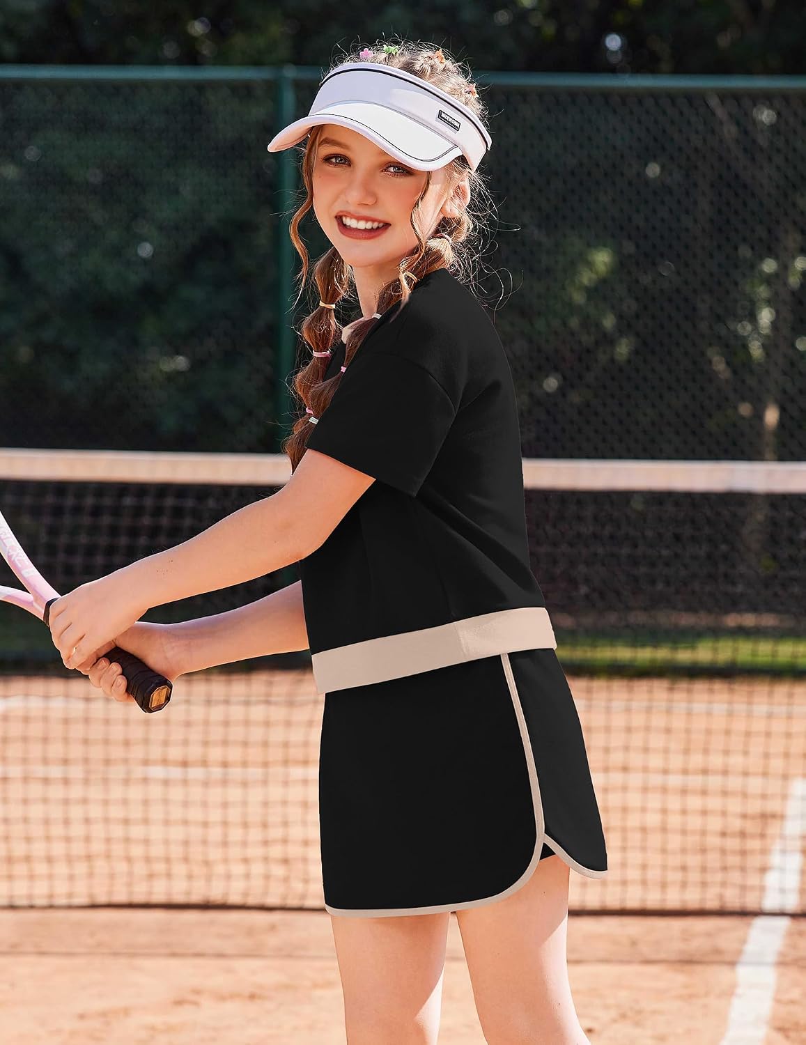 Arshiner Girls 2 Piece Outfits Summer Clothes Fashion Shirt and Skirt Sets