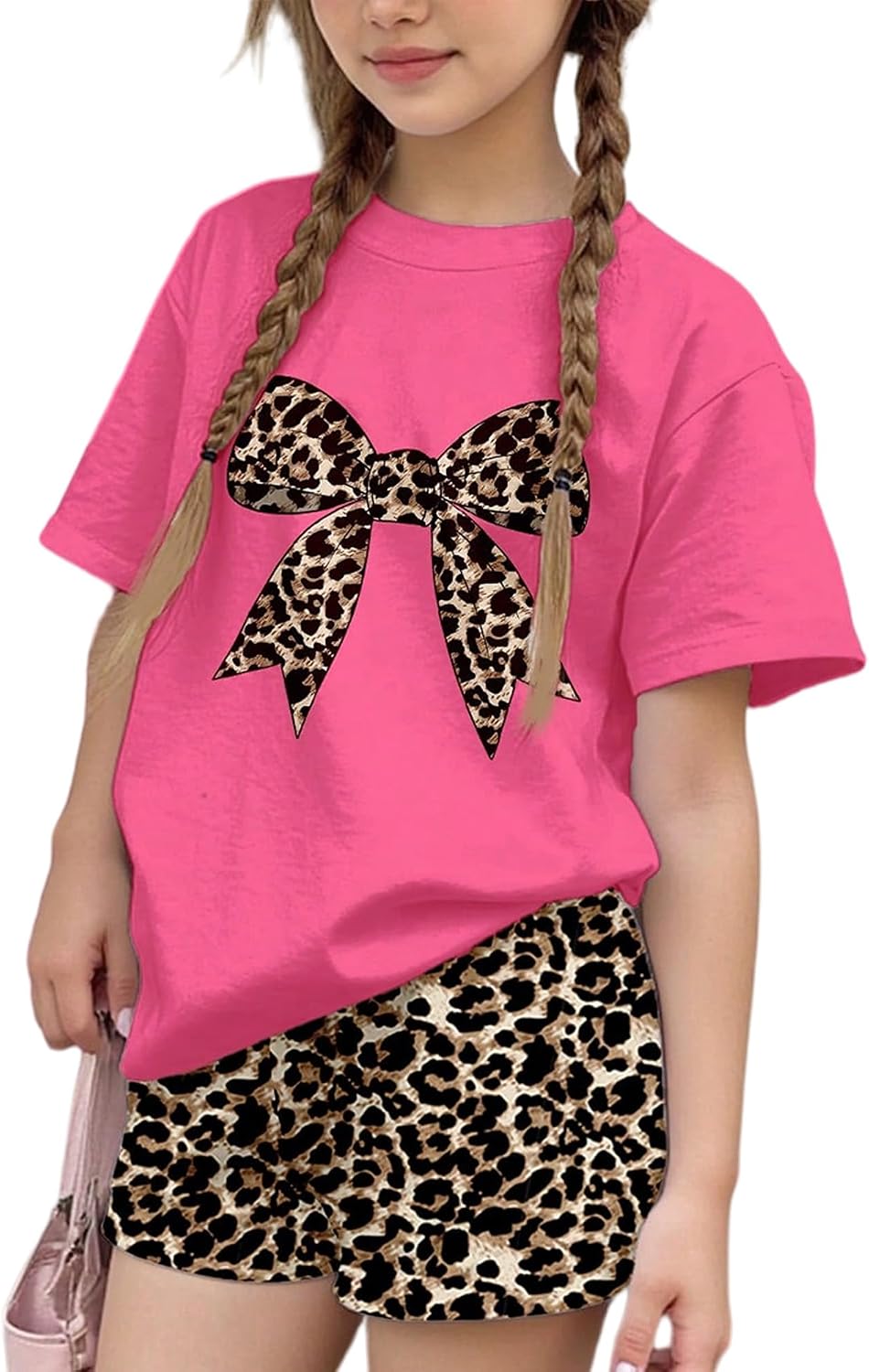 Girls 2 Piece Outfits 4-13 Years Summer Clothes Set Short Sleeve