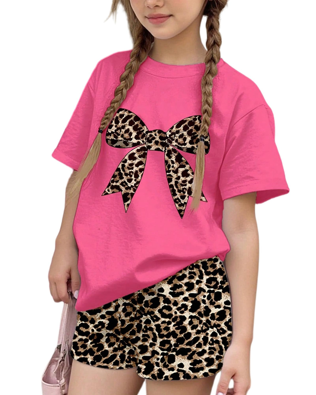 Girls 2 Piece Outfits 4-13 Years Summer Clothes Set Short Sleeve