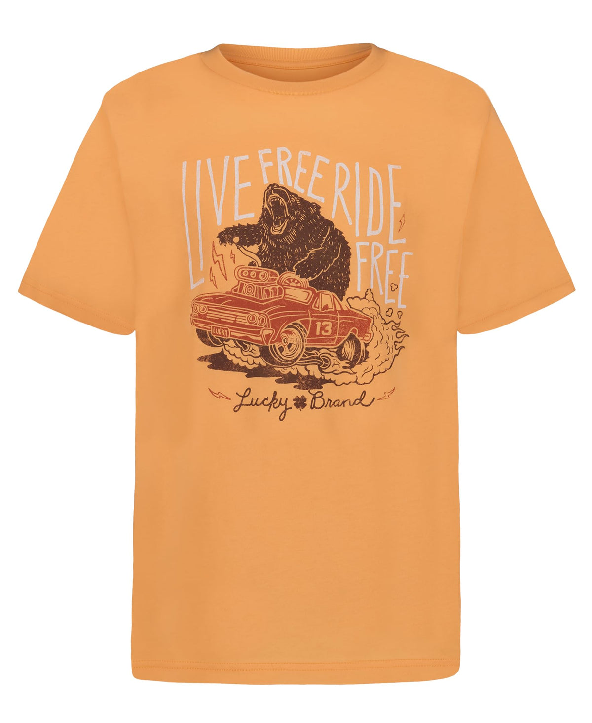 Lucky Brand Boys' Short Sleeve Graphic Crew Neck T-Shirt, Soft, Comfortable, Relaxed Fit